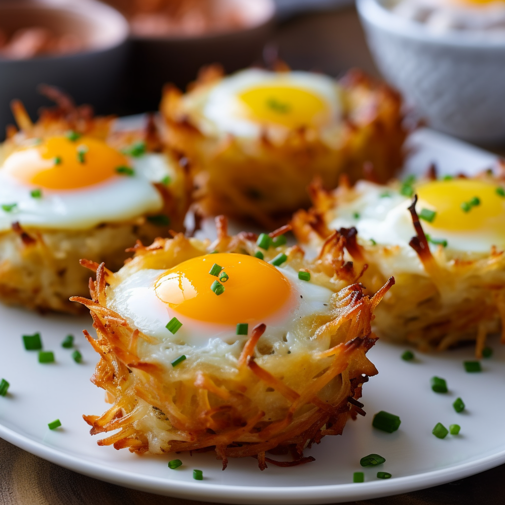 Baked Egg in Hash Brown Cups