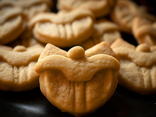 Bat-Shaped Peanut Butter Cookies
