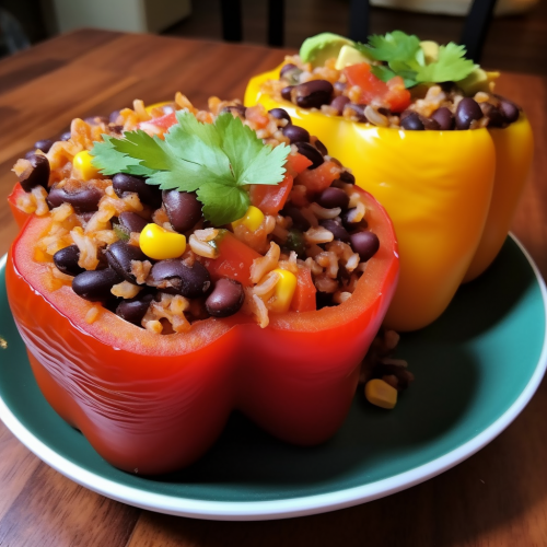 Black Bean and Rice Stuffed Peppers Recipe Recipe