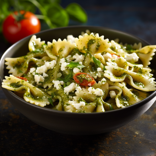 Bow Tie Pasta with Pesto and Mozzarella Recipe Recipe