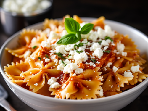 Bow Tie Pasta with Ricotta and Tomato Sauce Recipe