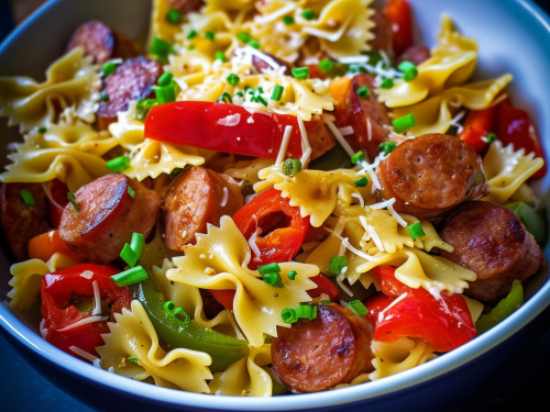 Bow Tie Pasta with Sausage and Peppers