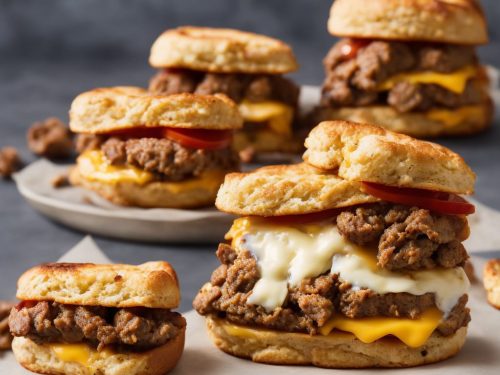 Breakfast Sausage and Biscuit Sandwich