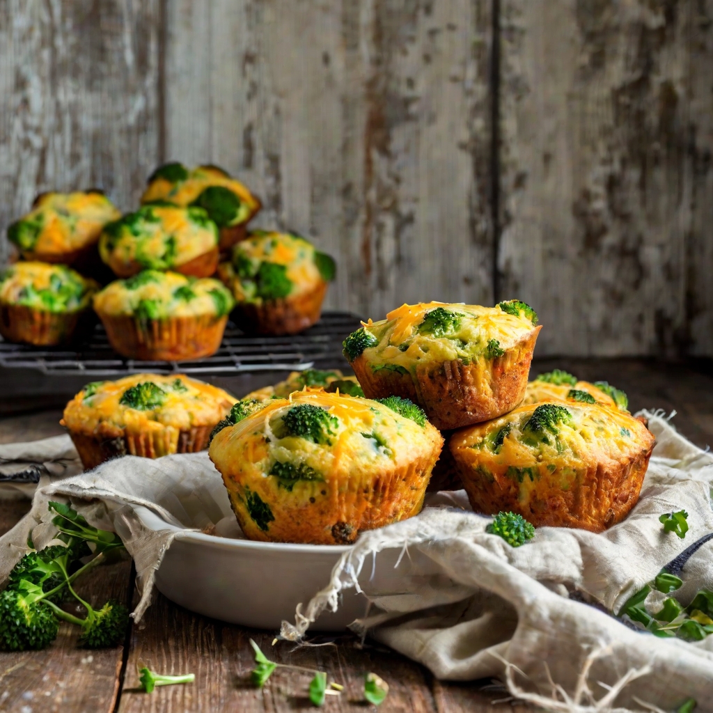 Muffin-Tin Omelets with Broccoli, Ham & Cheddar