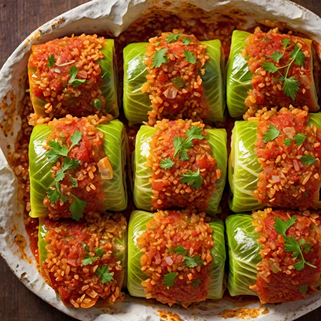 Bulgur-Stuffed Cabbage Rolls