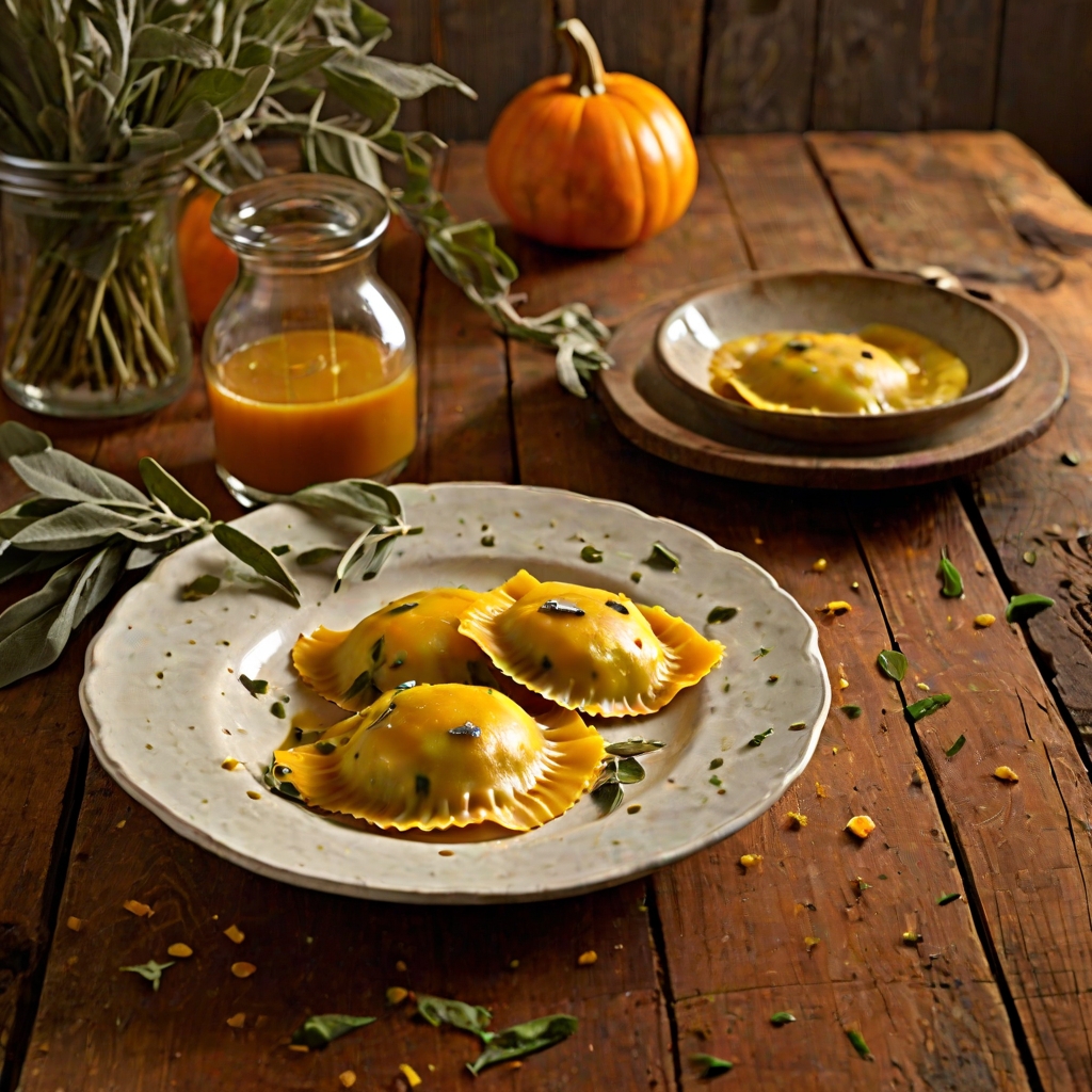 Butternut Squash and Sage Ravioli with Brown Butter Sauce