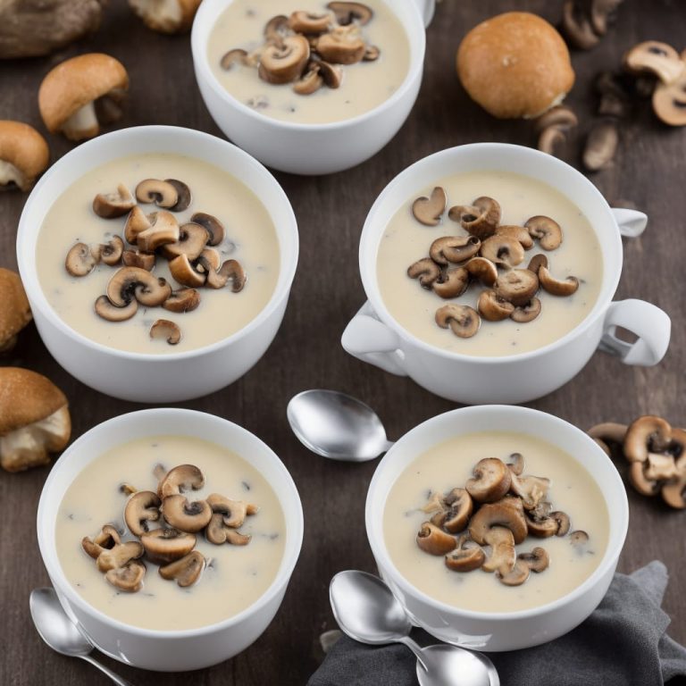 Mushroom Soup with Toasted Bread Recipe
