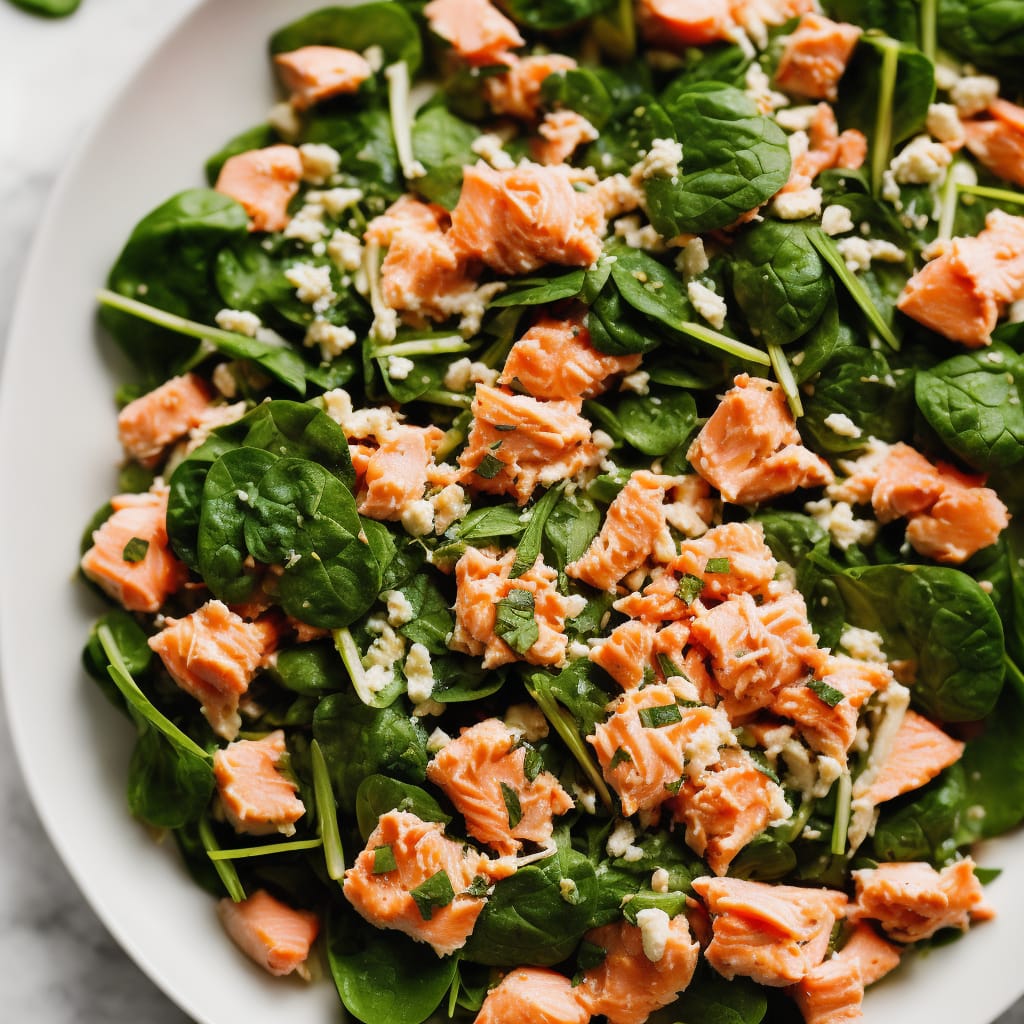 Canned Salmon and Spinach Salad