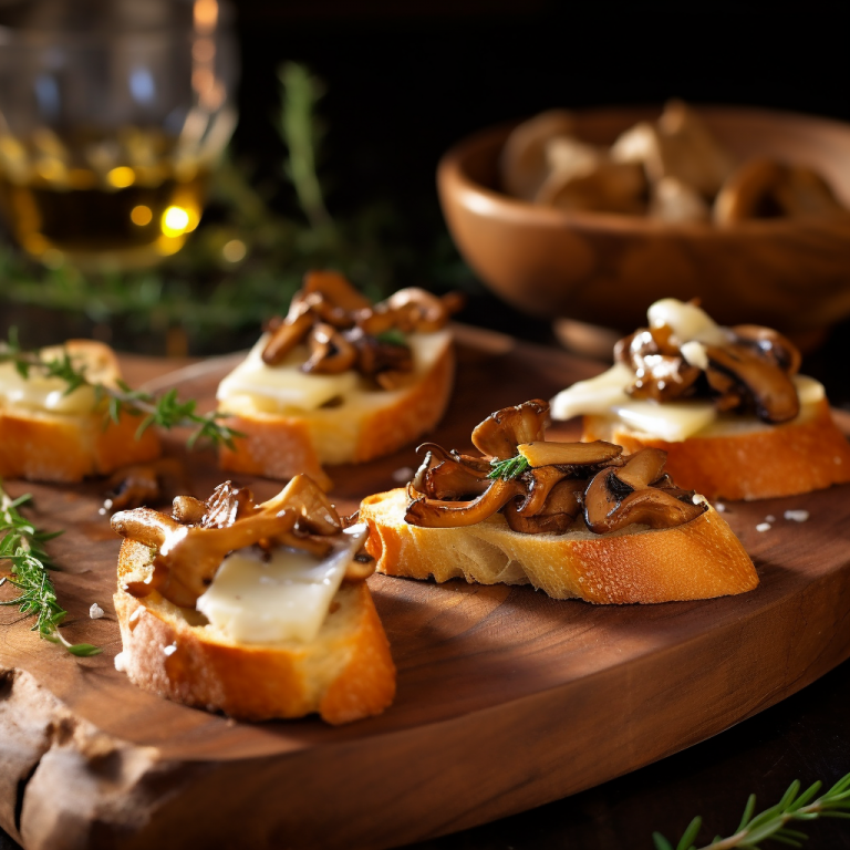 Chanterelle Mushroom and Brie Crostini Recipe