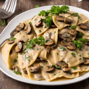 Chicken and Mushroom Ravioli with Marsala Cream Sauce
