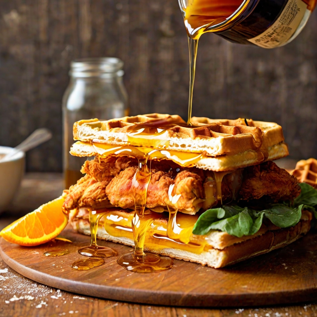 Chicken and Waffle Breakfast Sandwich Recipe