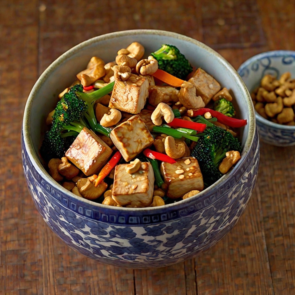 Chinese Tofu and Cashew Stir-Fry