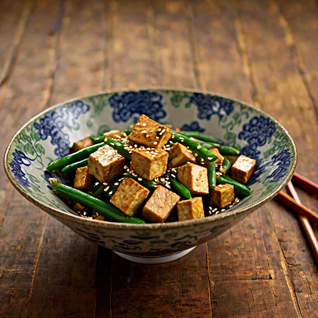 Chinese Tofu and Green Bean Stir-Fry