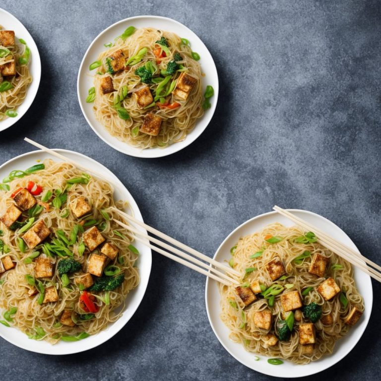Chinese Tofu and Vegetable Rice Noodles Recipe