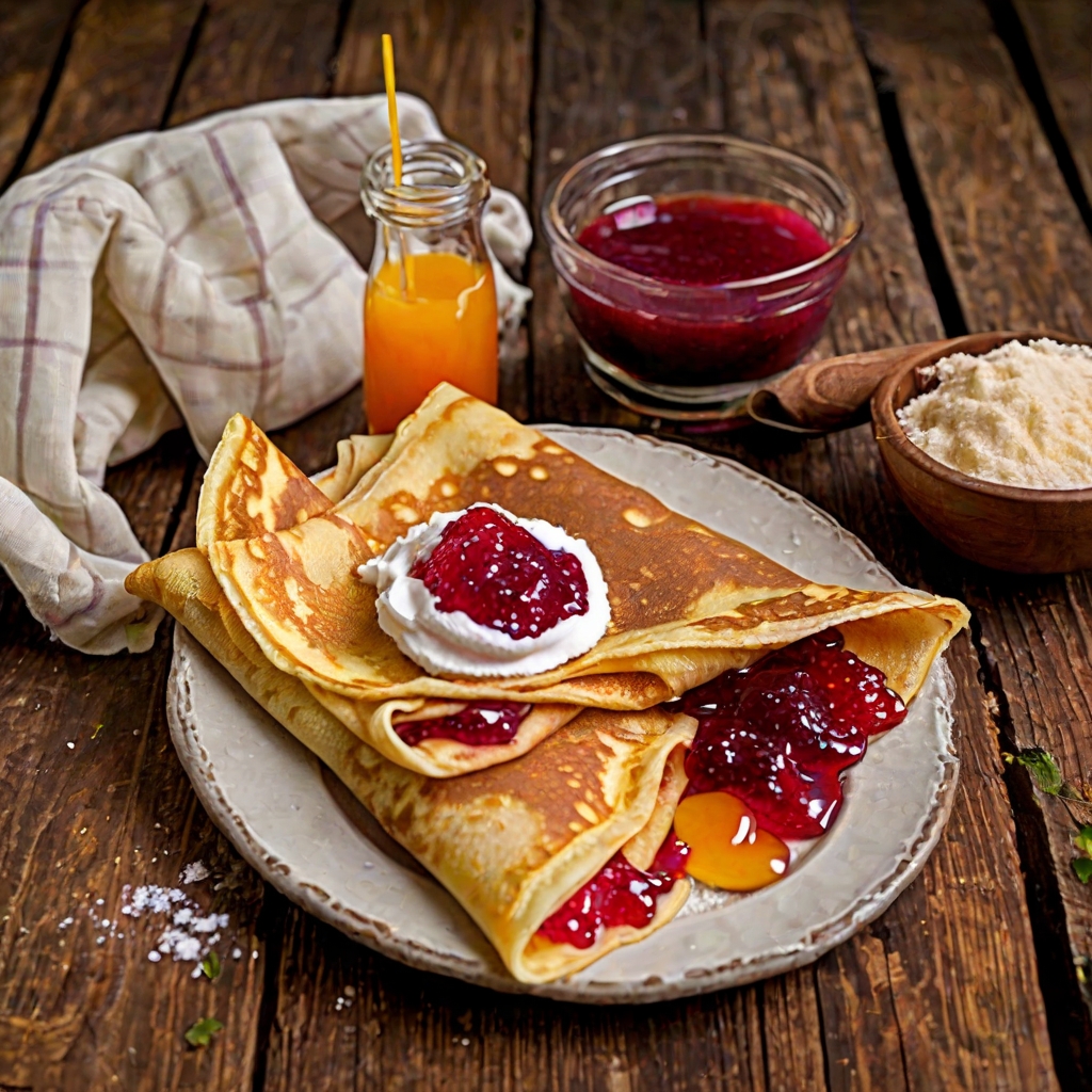 Coconut Flour Crepes with Sugar Free Jam Recipe