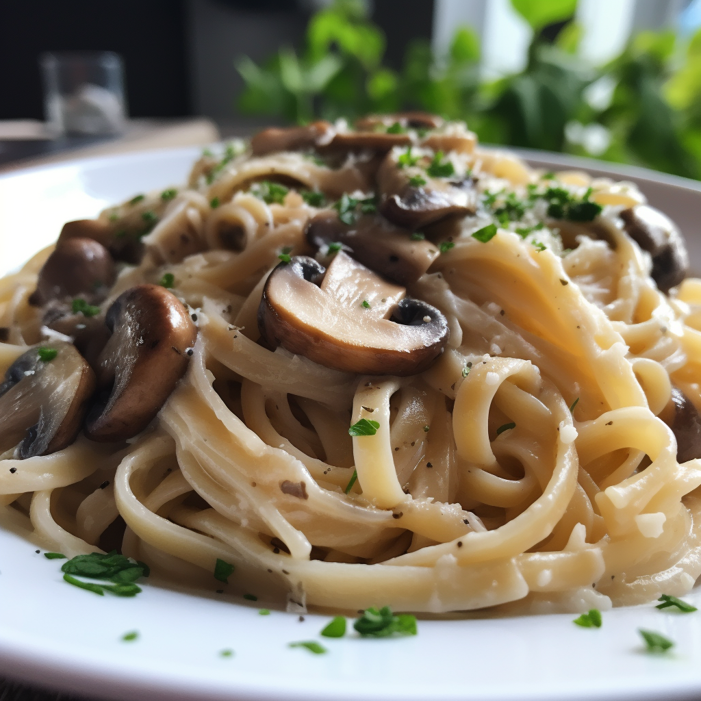 Dairy Free Garlic Mushroom Pasta Recipe
