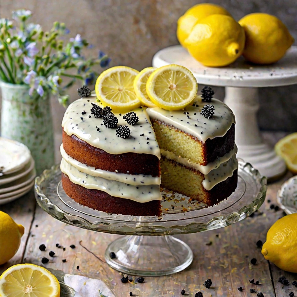 Diabetic Lemon Poppy Seed Cake