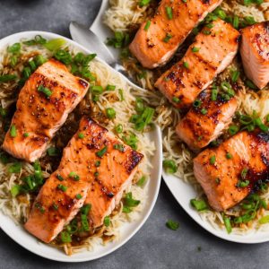 Enoki Mushroom and Soy Glazed Salmon Recipe