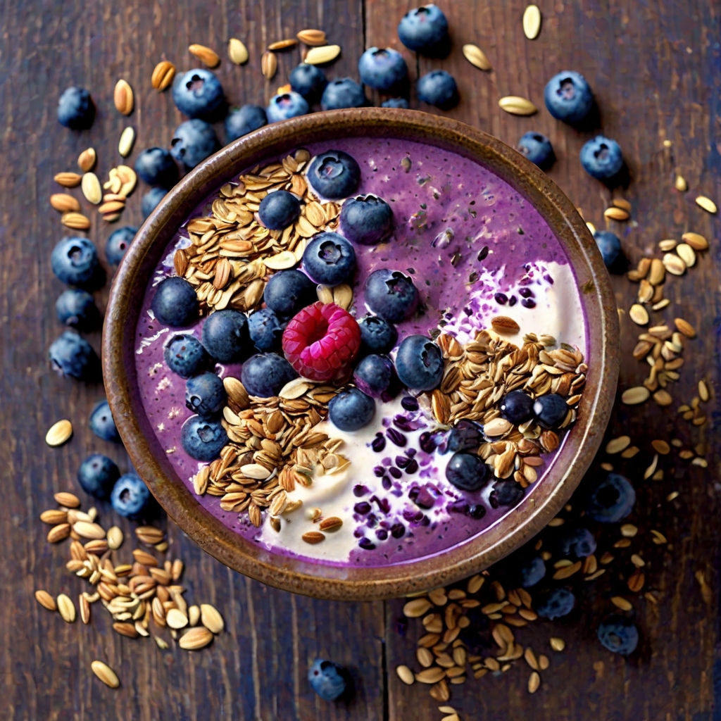 Flax Seed Blueberry Smoothie Bowl Recipe