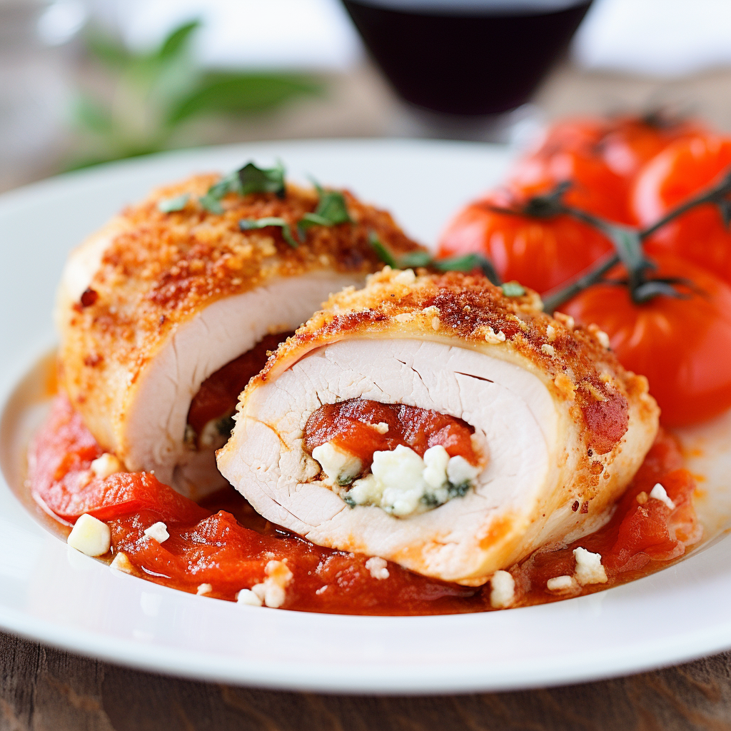 Goat Cheese and Roasted Red Pepper Stuffed Chicken Breast Recipe