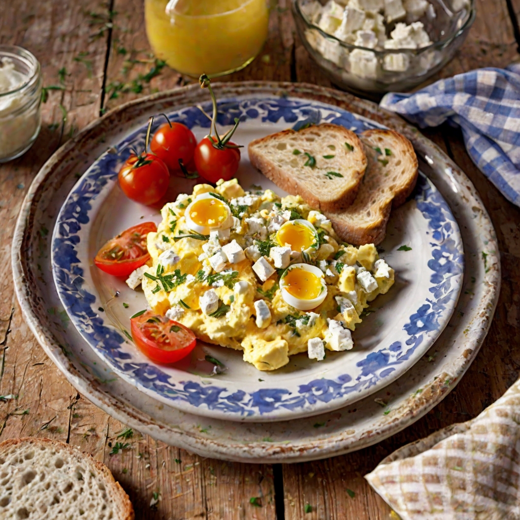 Recipe for Greek Style Scrambled Eggs With Saffron