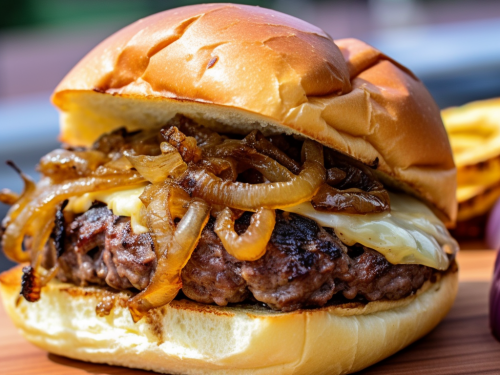 Grilled Burgers with Caramelized Onions Recipe