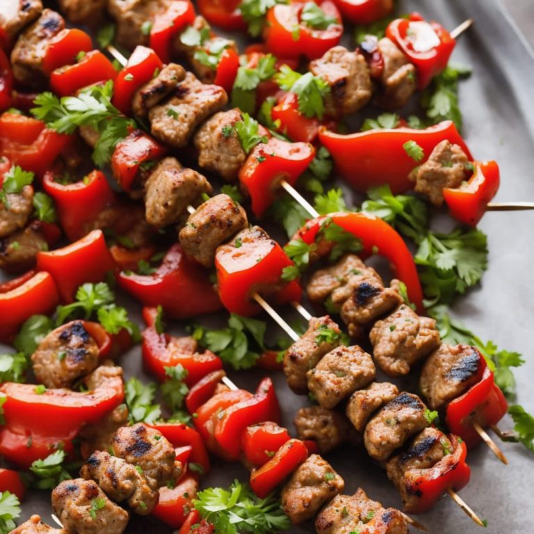 Ground Pork and Bell Pepper Skewers Recipe Recipe