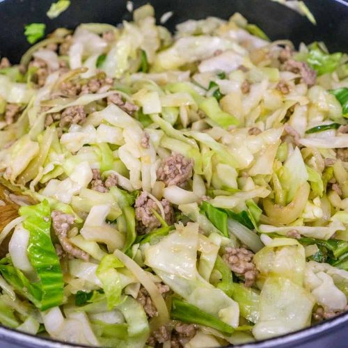 Ground Pork and Cabbage Skillet Recipe Recipe