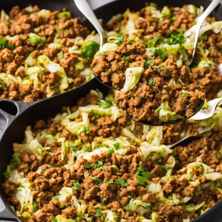 Ground Pork and Cabbage Skillet Recipe Recipe