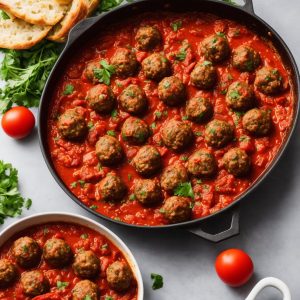 Ground Pork Meatballs in Tomato Sauce Recipe