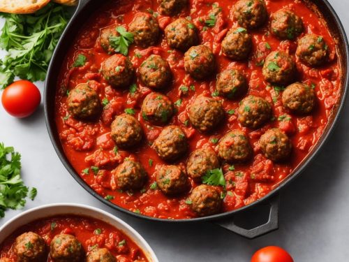 Ground Pork Meatballs in Tomato Sauce Recipe