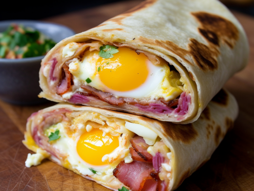 Ham and Egg Breakfast Burrito Recipe