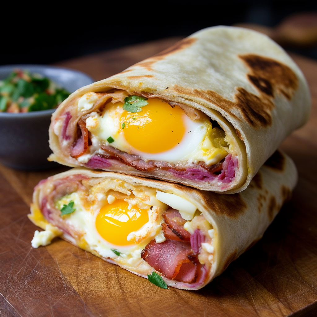 Ham and Egg Breakfast Burrito Recipe