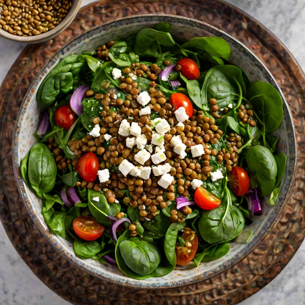 Lentil and Spinach Salad