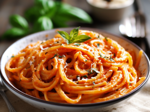 Linguine with Roasted Red Pepper Sauce Recipe