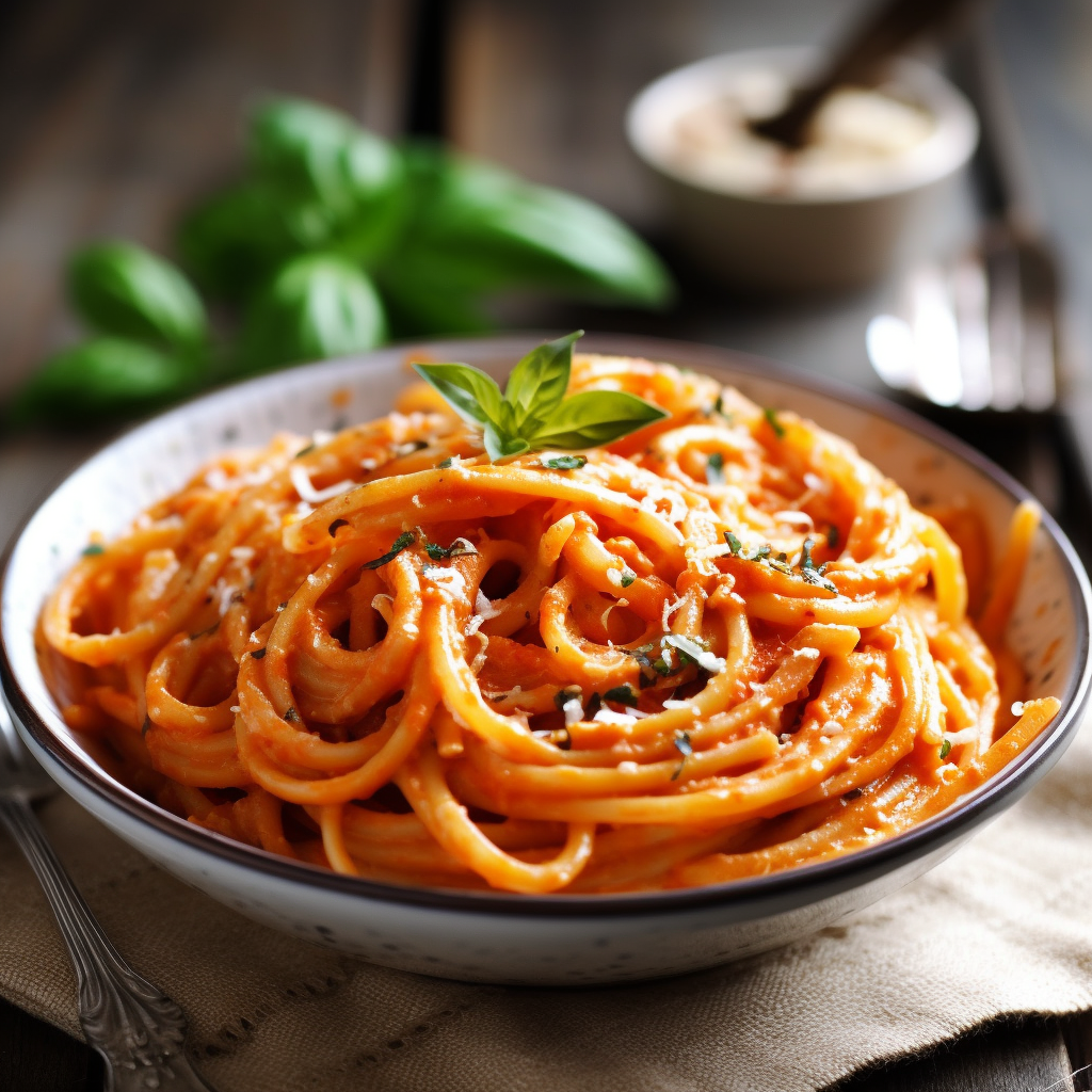 Linguine with Roasted Red Pepper Sauce Recipe