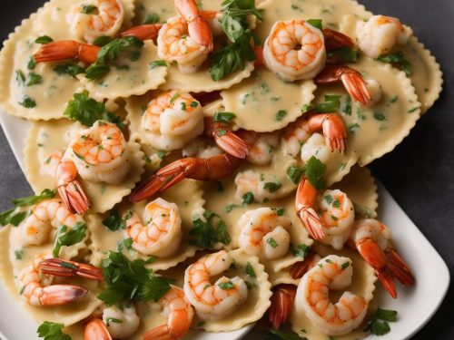 Lobster and Shrimp Ravioli with Champagne Cream Sauce