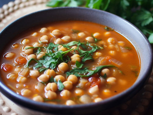 Moroccan Chickpea Bean Soup Recipe