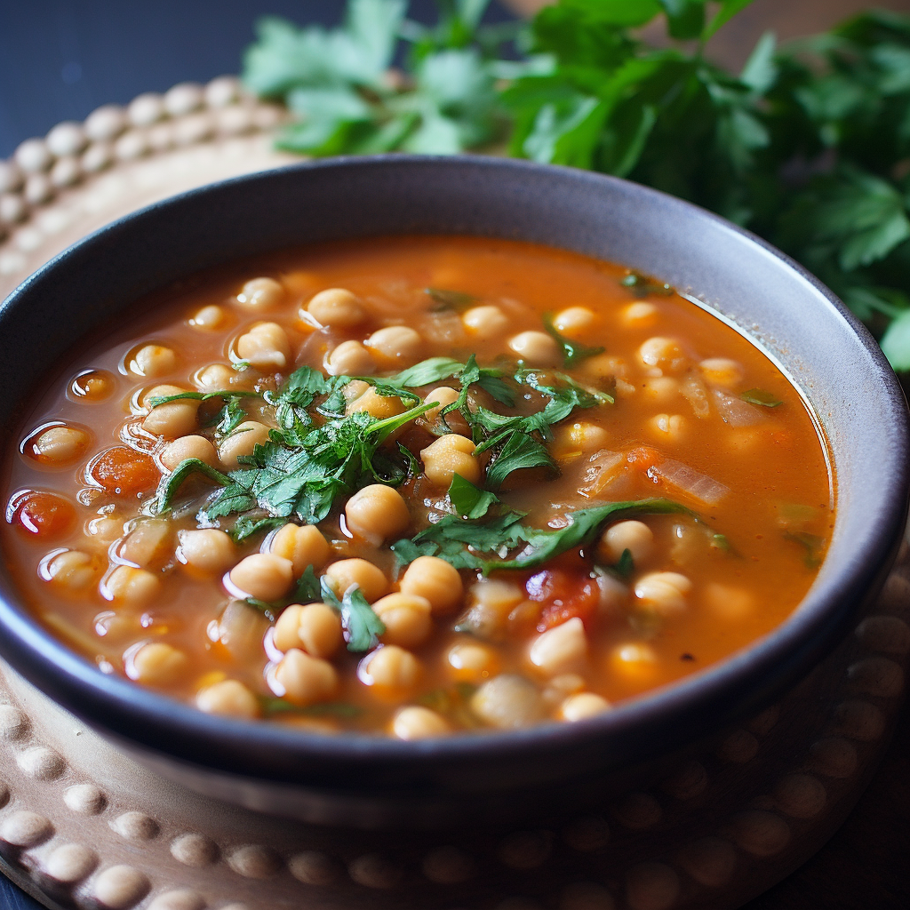 Moroccan Chickpea Bean Soup Recipe