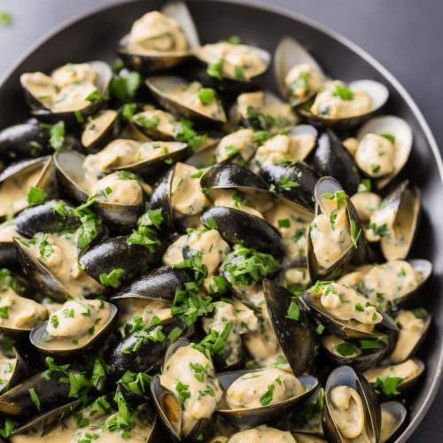 Mussels in Creamy Garlic Sauce Recipe Recipe