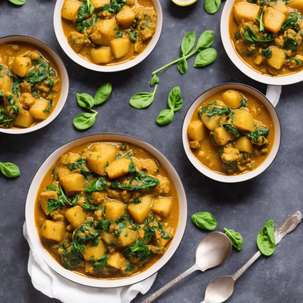 New Potato and Spinach Curry Recipe