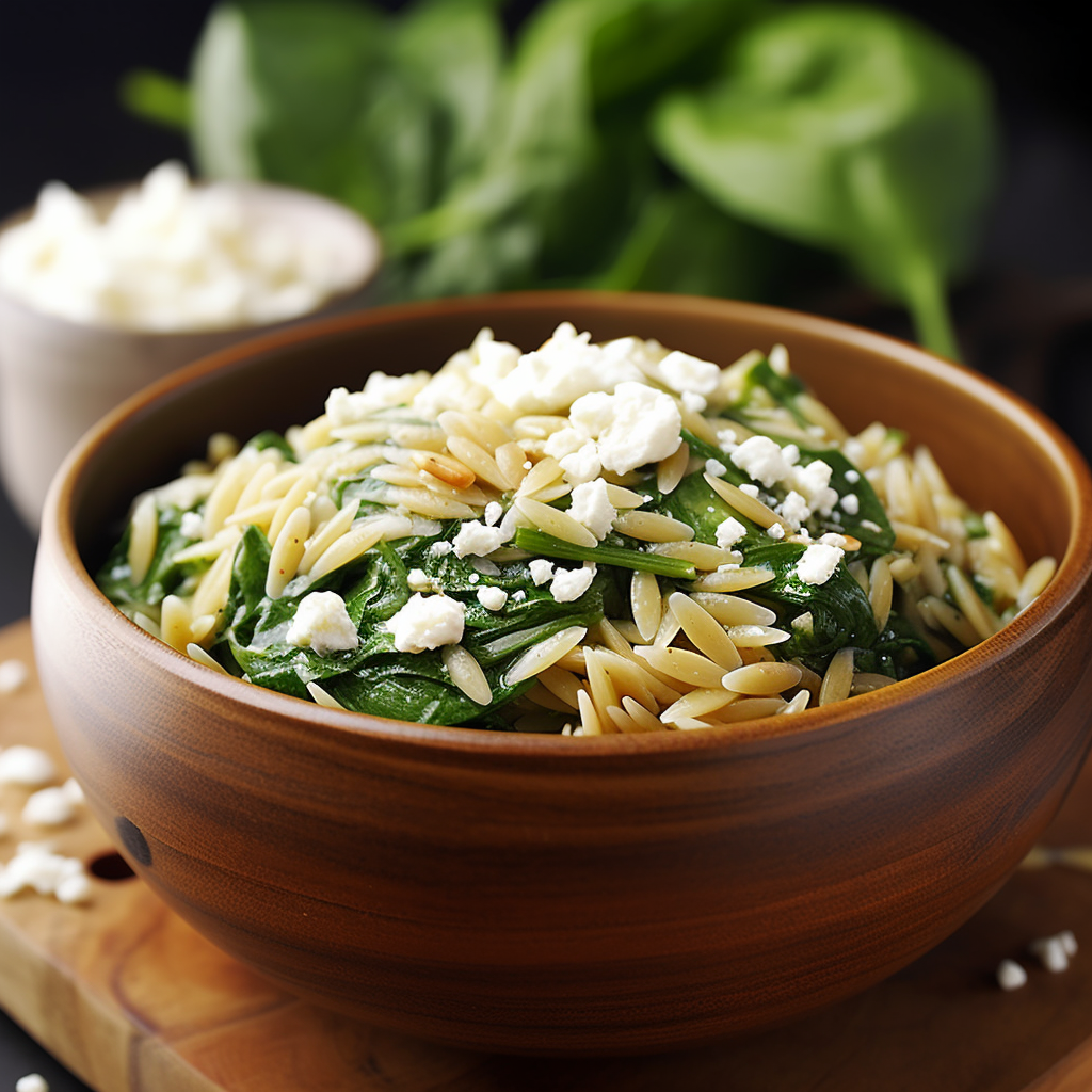 Orzo with Spinach and Feta Recipe