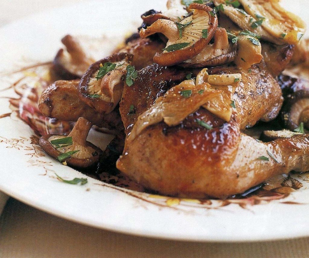 Oyster-Mushroom-and-Lemon-Thyme-Roasted-Chicken-Recipe