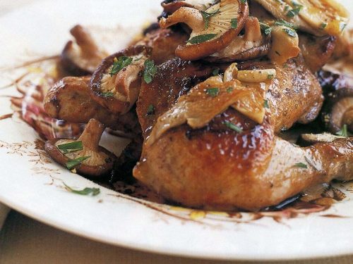 Oyster-Mushroom-and-Lemon-Thyme-Roasted-Chicken-Recipe