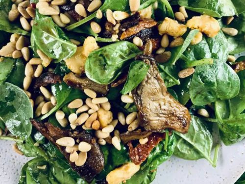 Oyster-Mushroom-and-Spinach-Salad-Recipe