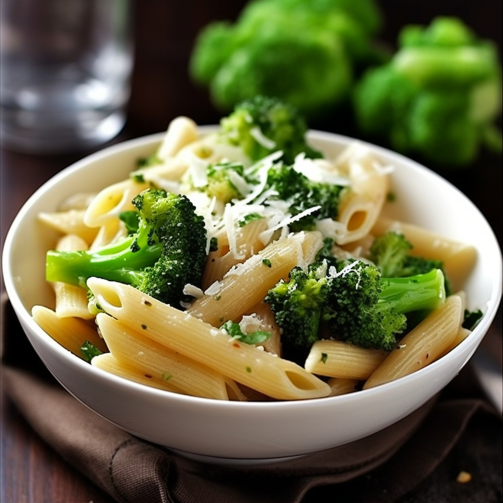 Penne Pasta with Broccoli and Garlic