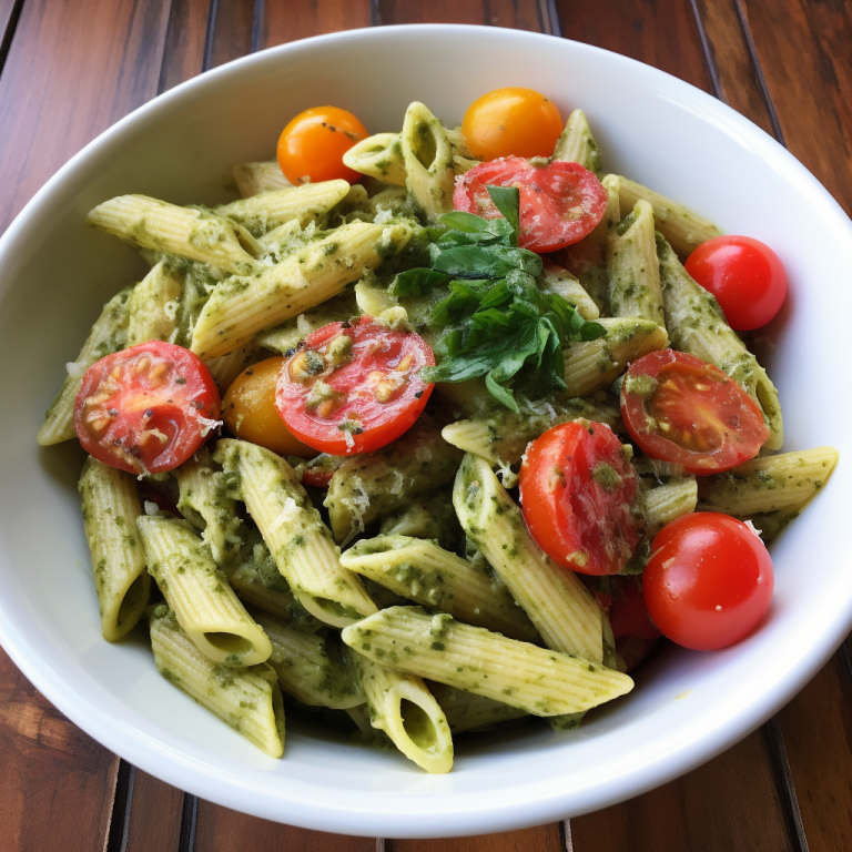 Penne Pasta with Pesto and Cherry Tomatoes Recipe | Recipes.net