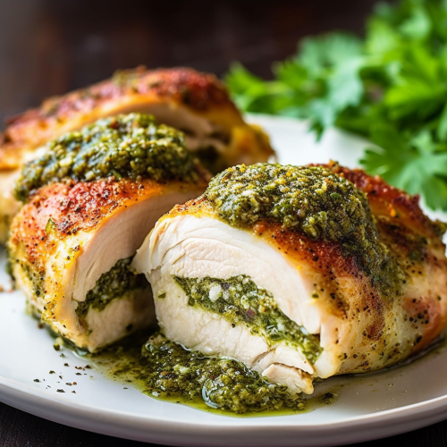 Pesto Stuffed Baked Chicken Breast Recipe