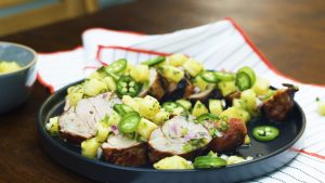 Pineapple and Jalapeno Glazed Pork Tenderloin