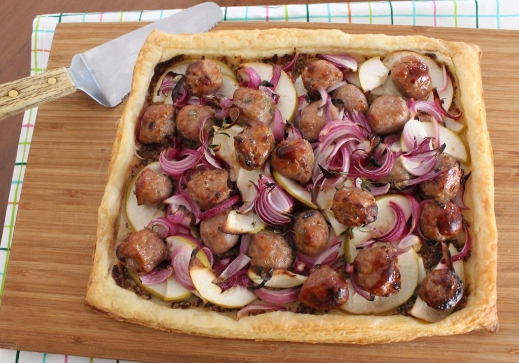 Polish-Sausage-and-Sweet-Onion-Tart-Recipe